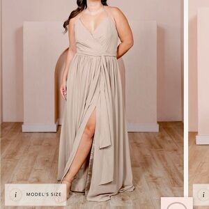 Chiffon wrap bridesmaid dress